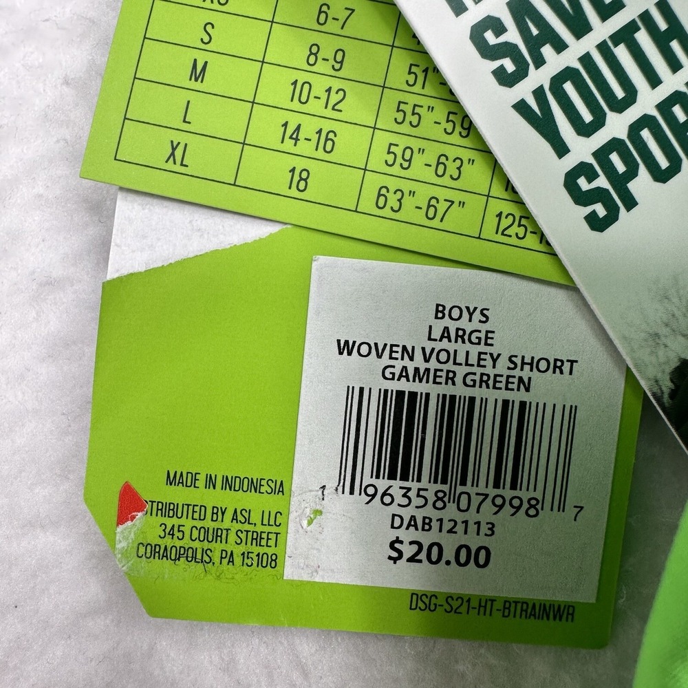 DSG Boys Youth Woven Shorts Size Large Gamer Green Athletic Fit - Picture 7 of 7